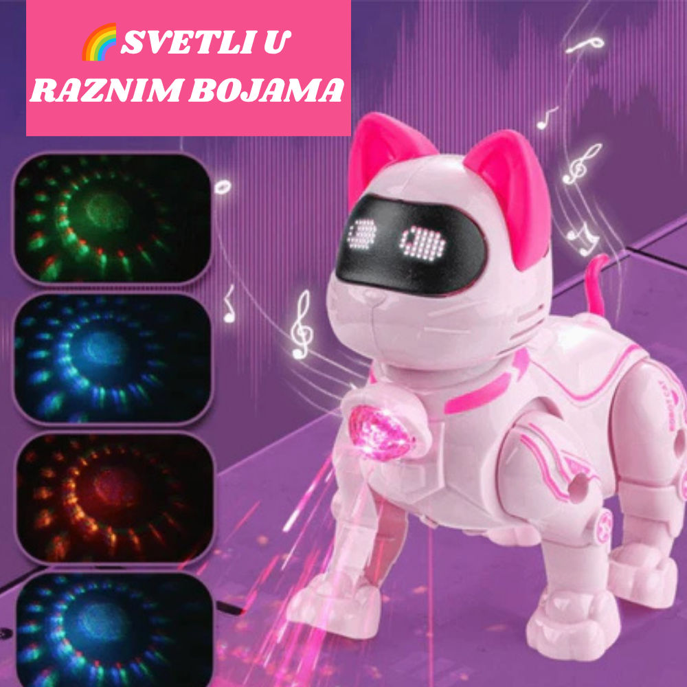 3u1 Robot Maca koja svetli, peva i trči
